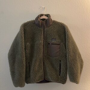 Patagonia Oversized Green Sherpa Fleece Jacket